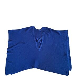 ACCESSORY ST New York Navy Blue Crisscross V Neck Sweater One Size Acrylic